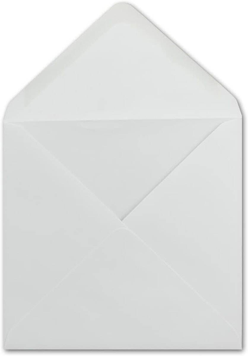 Lot de 25 enveloppes carrées blanches 15 x 15 cm 100 g/m² à collage humide Sans fenêtre Idéal pour les cartes de v?ux, invitations de votre agent Glüxx