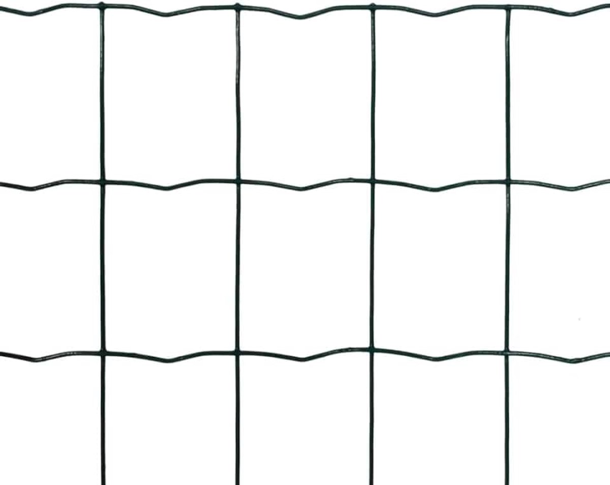 Draadgaas, lasrooster, 25 x 1,2 m, 2,2 mm PVC-gecoat staaldraad, zwart-groen, robuust puntlassen voor stabiliteit, ideaal als beschermingssysteem