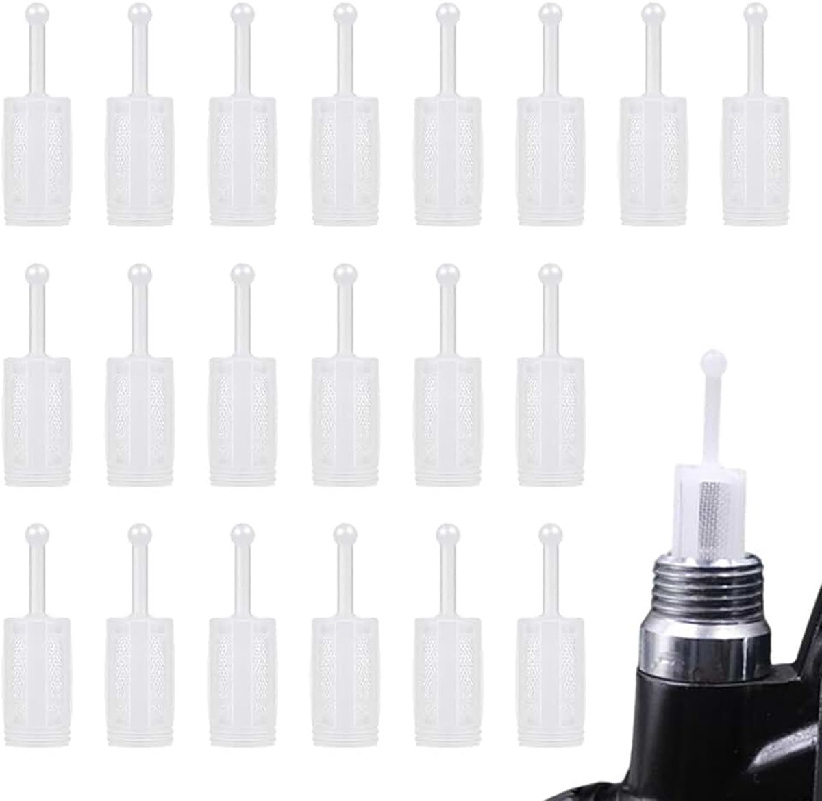 Spuitfilter, 20 stuks kleurfilter, verfzeef, fijnmazige verffilter, universele maat, voor de meeste zwaartekrachtsproeiapparaten