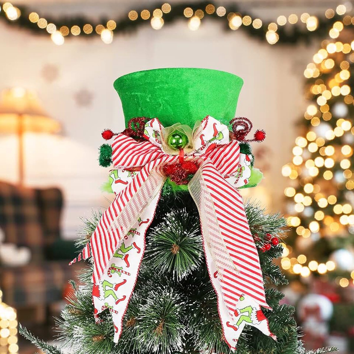 Kerstboomtopper - Grinch kerstdecoratie, Grinch boomtopper, handgemaakte kerstboomdecoratie, Grinch boomtopper