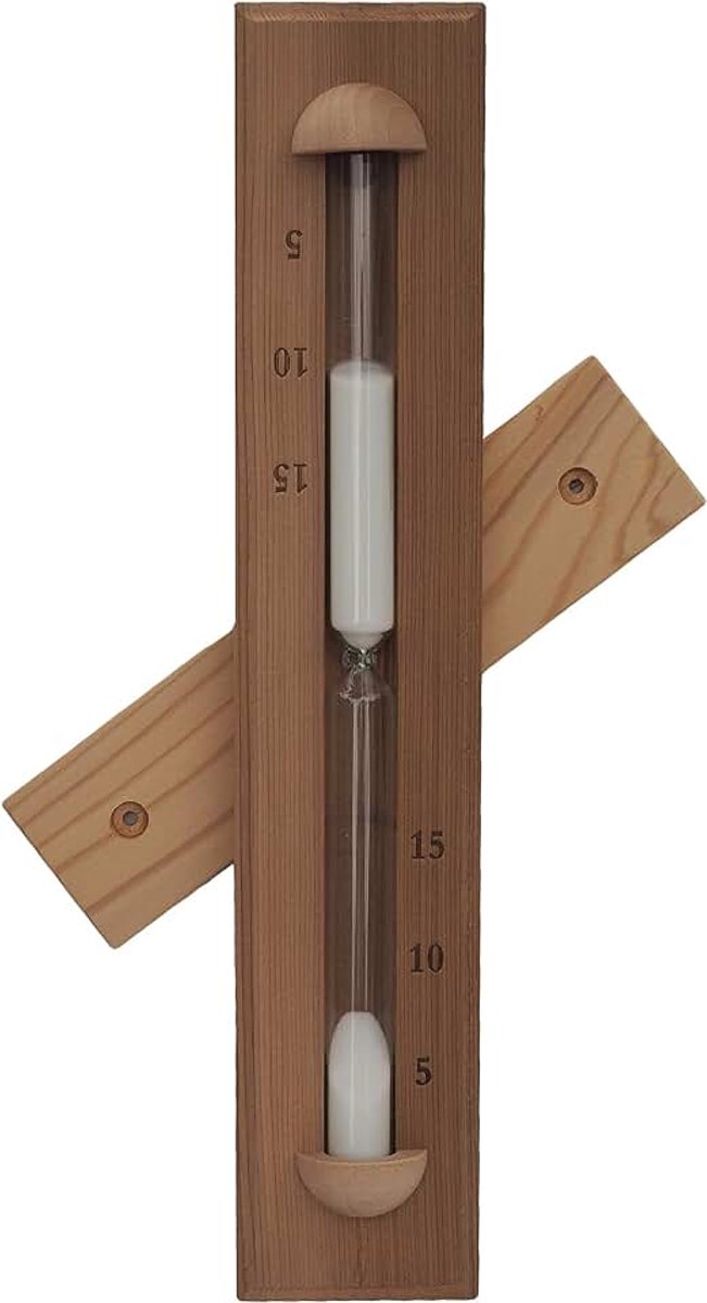 Deluxe ceder wandgemonteerde roterende sauna zandtimer (15 minuten, roestrood)