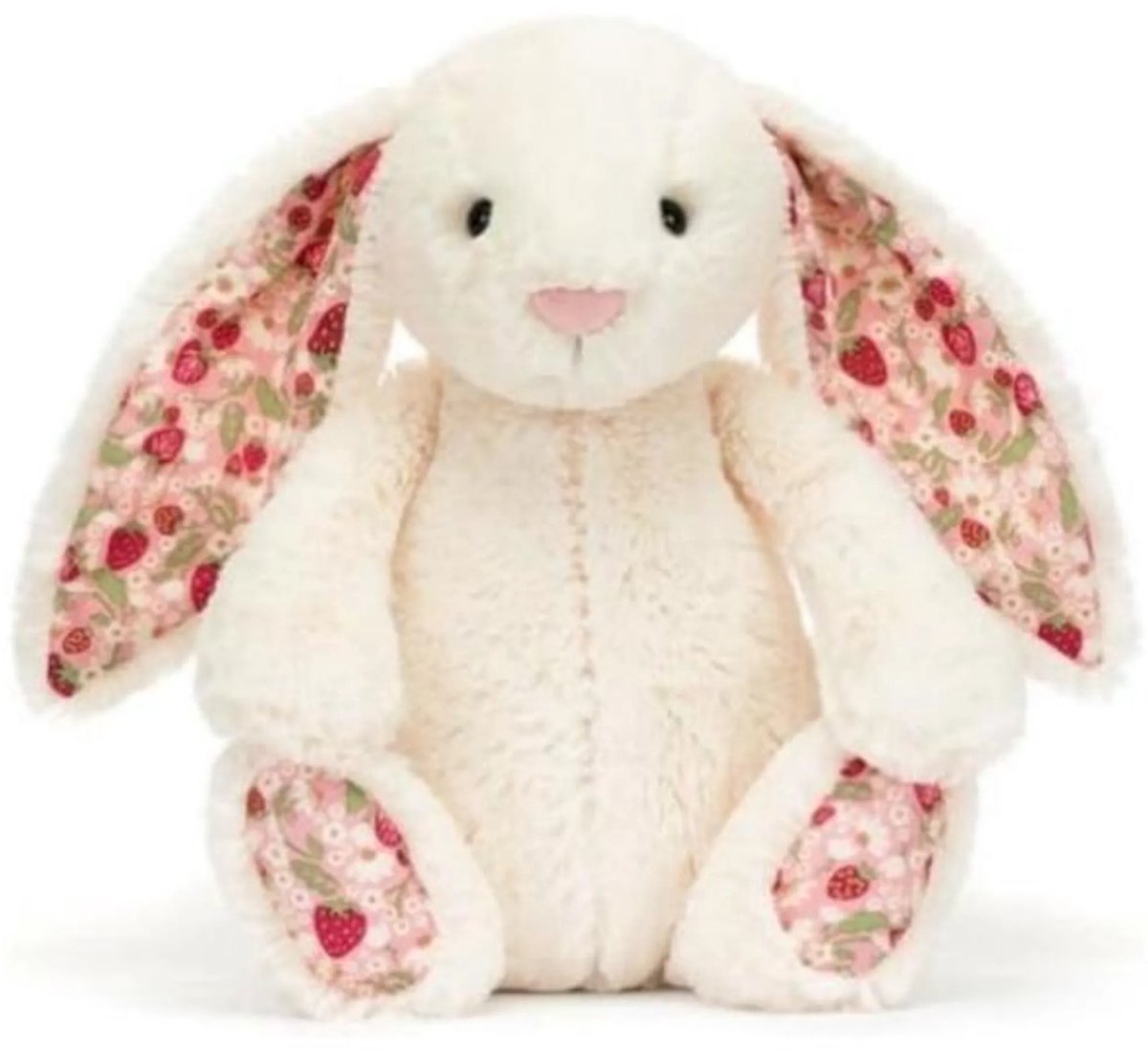 Casalora Pluche Knuffels – Konijn Knuffel 28 cm – Knuffel Met Bloemenoren Kawaii Design Zacht Knuffeldier – Wit
