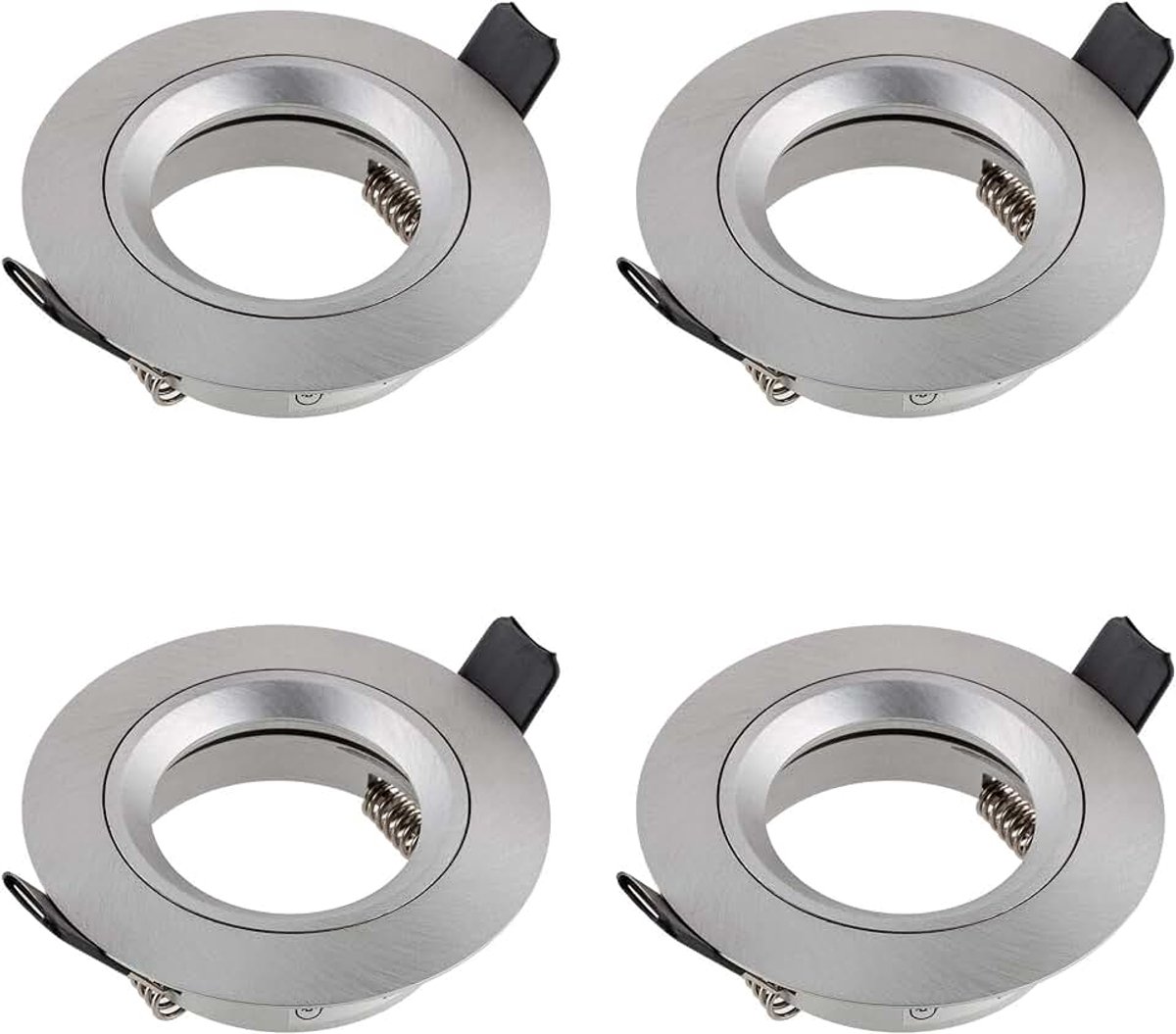 Inbouwspot met GU10 Houder - Plafondspot Aluminium, Boorgat 65mm (min. 60mm, max. 70mm) voor LED of Halogeen Inbouwverlichting 230V - Set van 4