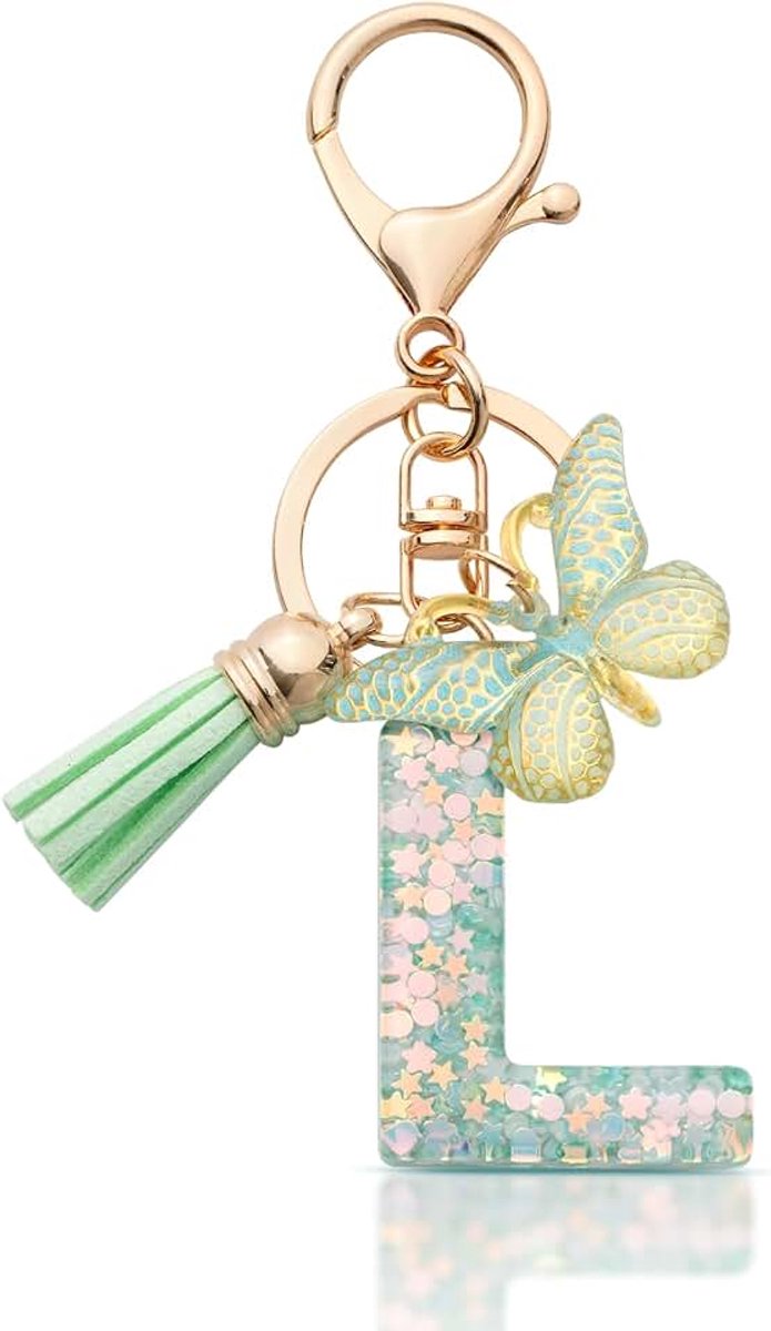 Sleutelhanger met Letter Beginletter Alphabet Vrouwen | Geschenken Gepersonaliseerde Sleutelhanger met Letter voor Vrouwen, een Leuk Accessoire voor Sleutels Tas of Rugzak