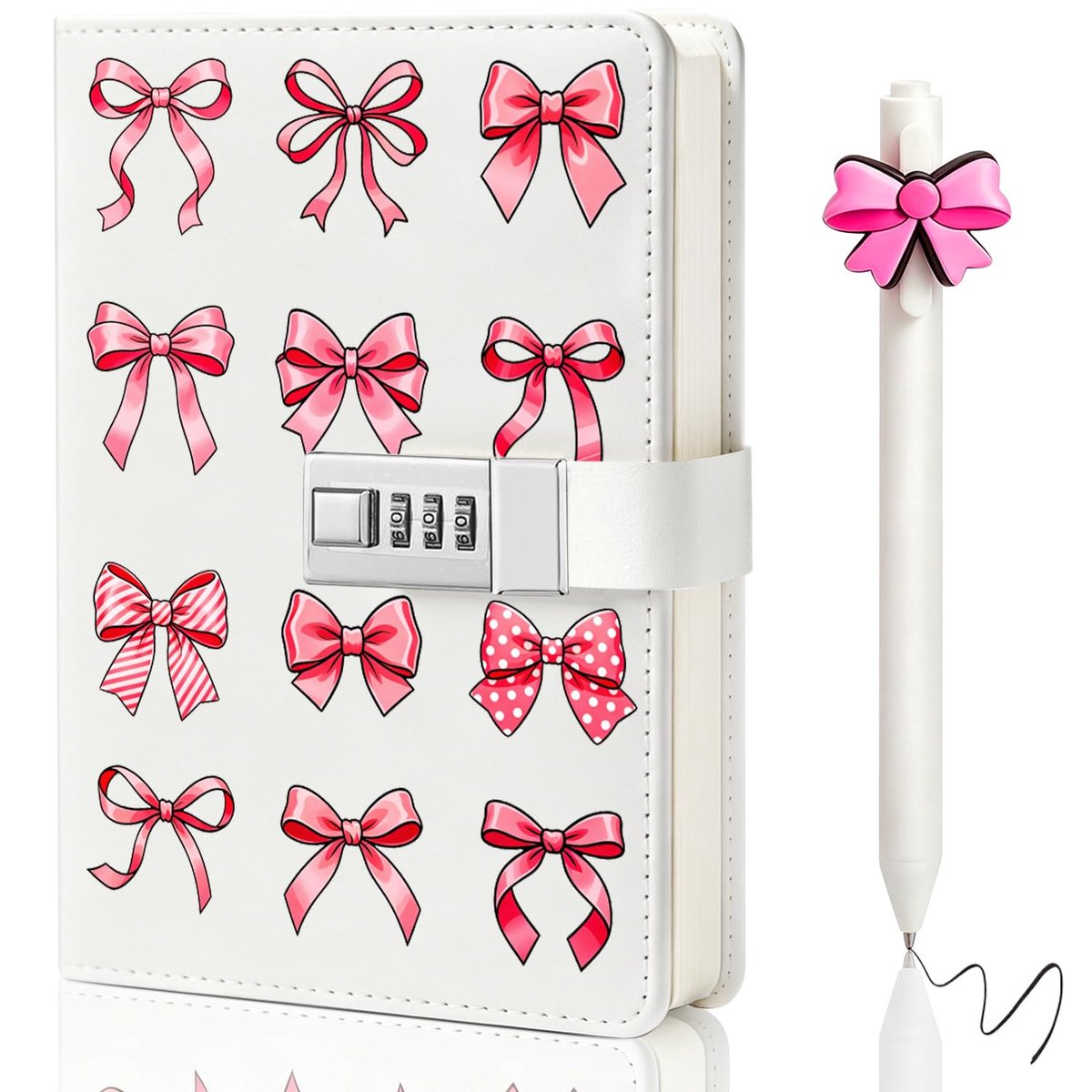 Dagboek voor meisjes A5 - PU-leer wit - met slot en code - veilig schrijven - SnelShoppen