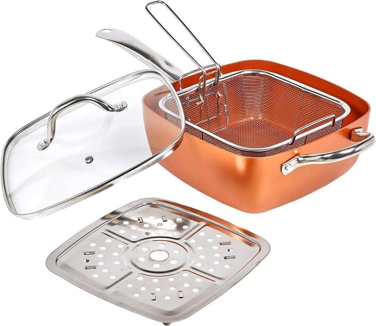 Pan Set - Keukenpan Set - Gezond Koken - Anti-aanbak Coating - 6 Liter - Koper