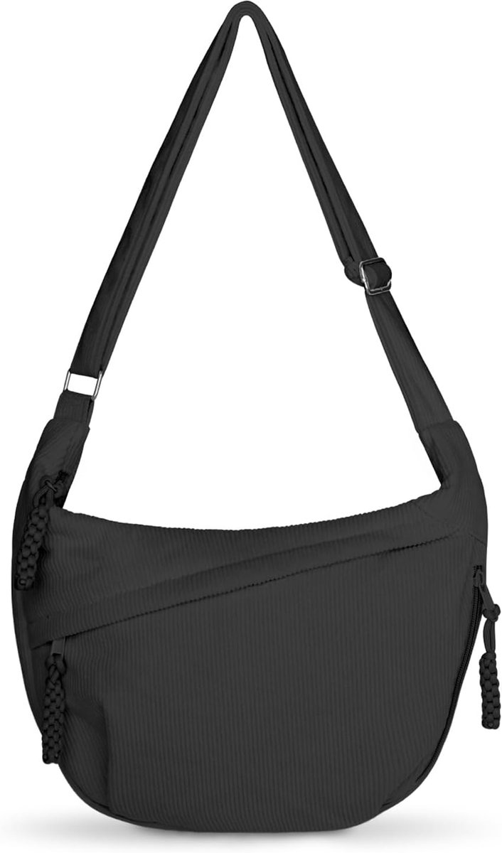 Crossbody Bag dames groot, Moon Bag dames, grote capaciteit, verstelbare schouderbanden, eenvoudig en veelzijdig design