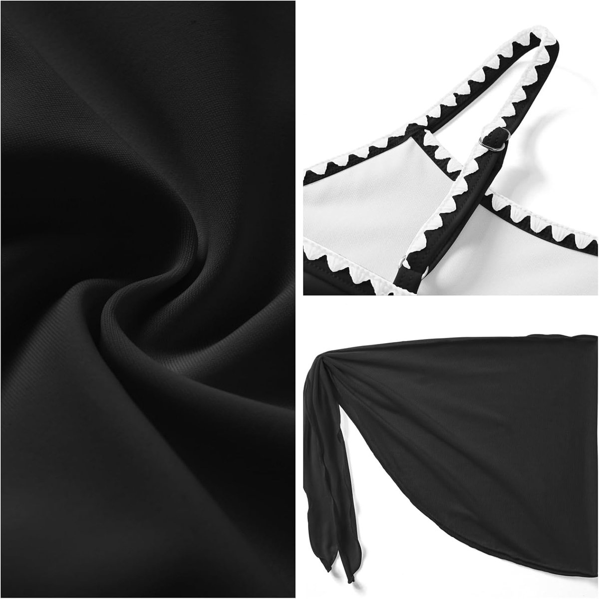 Meisjesbikiniset, 3-delig, sportbikini, bovenstuk, hoge taille, bikinibroek met cover-up badkleding, sneldrogend, elastische badmode voor strand, zwembad, 6-13 jaar