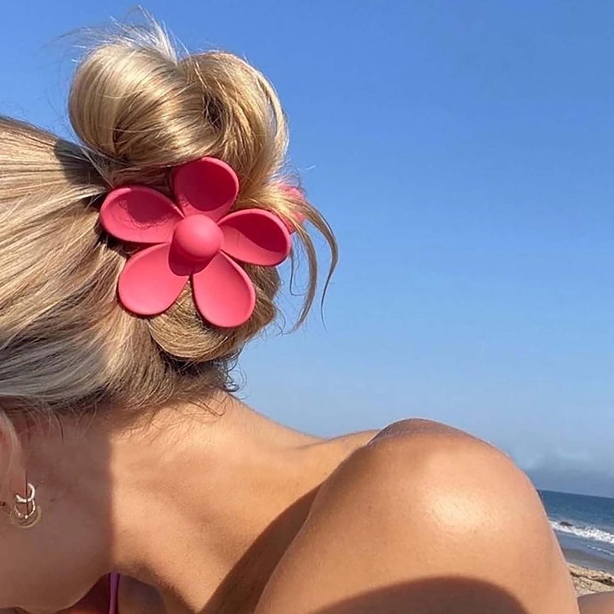 Haarspelden in bloemvorm grote bloem haarspelden grote bloem haarspelden candy acryl enorme klauwen haaraccessoires bloem mat roze barrette