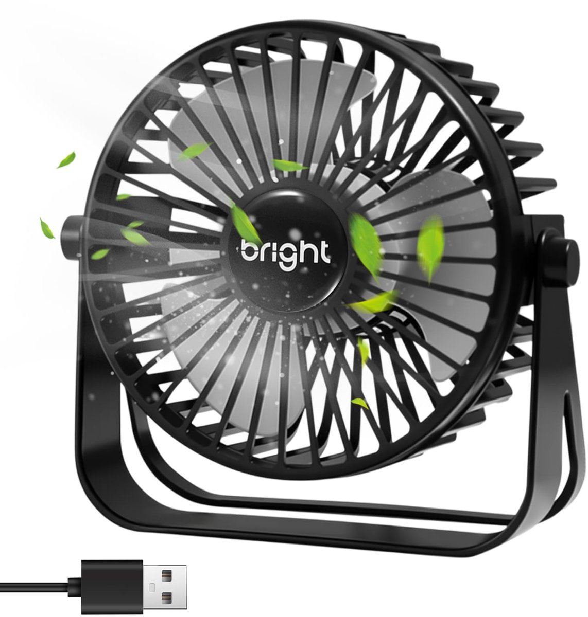 USB-ventilator mini-tafelventilator - 1,2 m kabel - stille werking - ideaal voor kantoor en thuis - SnelShoppen