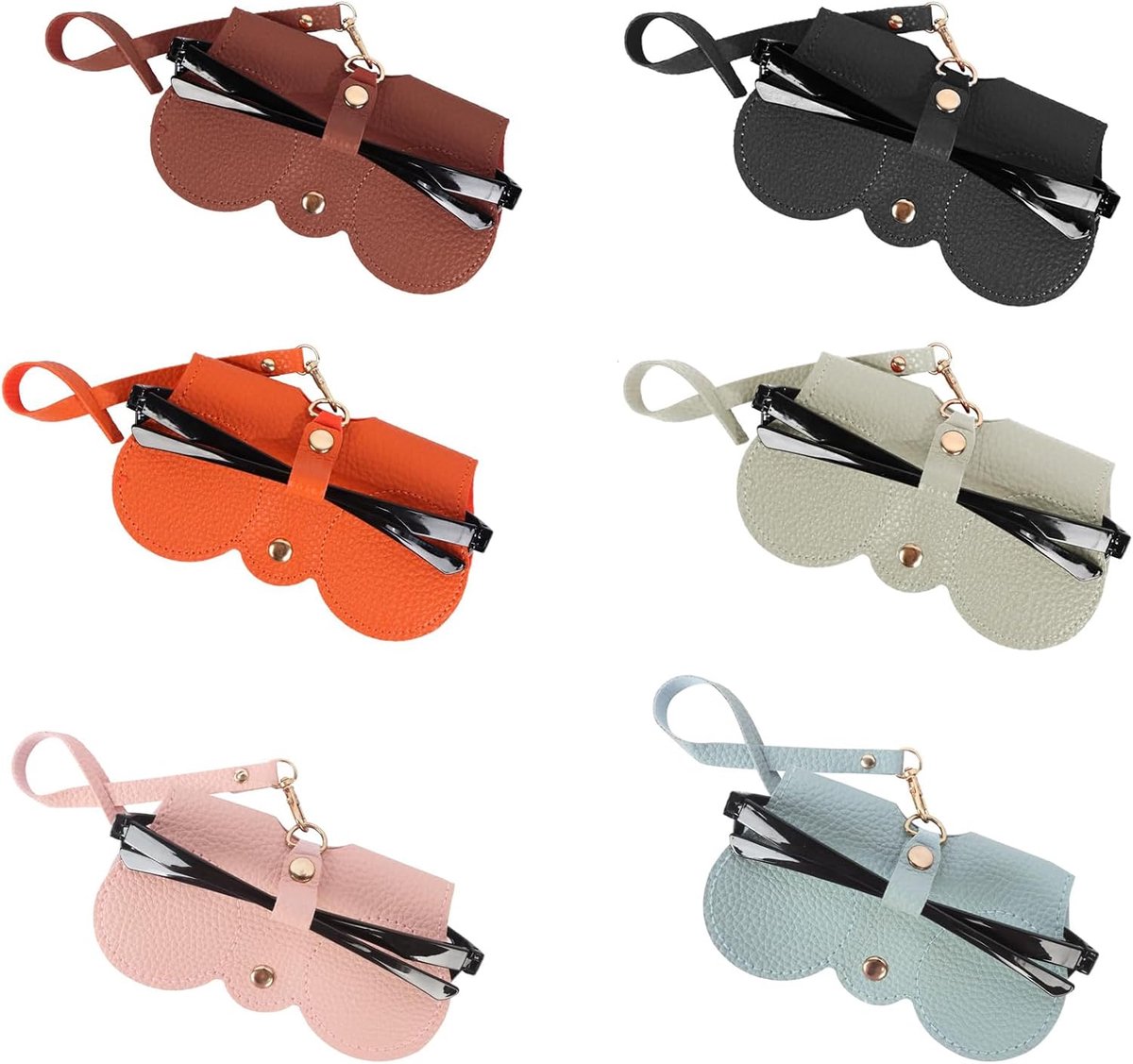 Zonnebriletui, 6 Stuks Zonnebril Etui Draagbare Zonnebril Beschermetui Zachte Brillenkoker Brillenkoker om op te hangen Brillenkoker Slanke Brillenkoker Houder voor Mannen Vrouwen Buiten