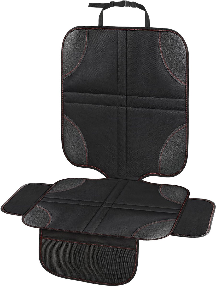 Isofix Kinderstoelonderlegger - zwart - antislipfunctie - bescherming voor autokinderzitje - SnelShoppen