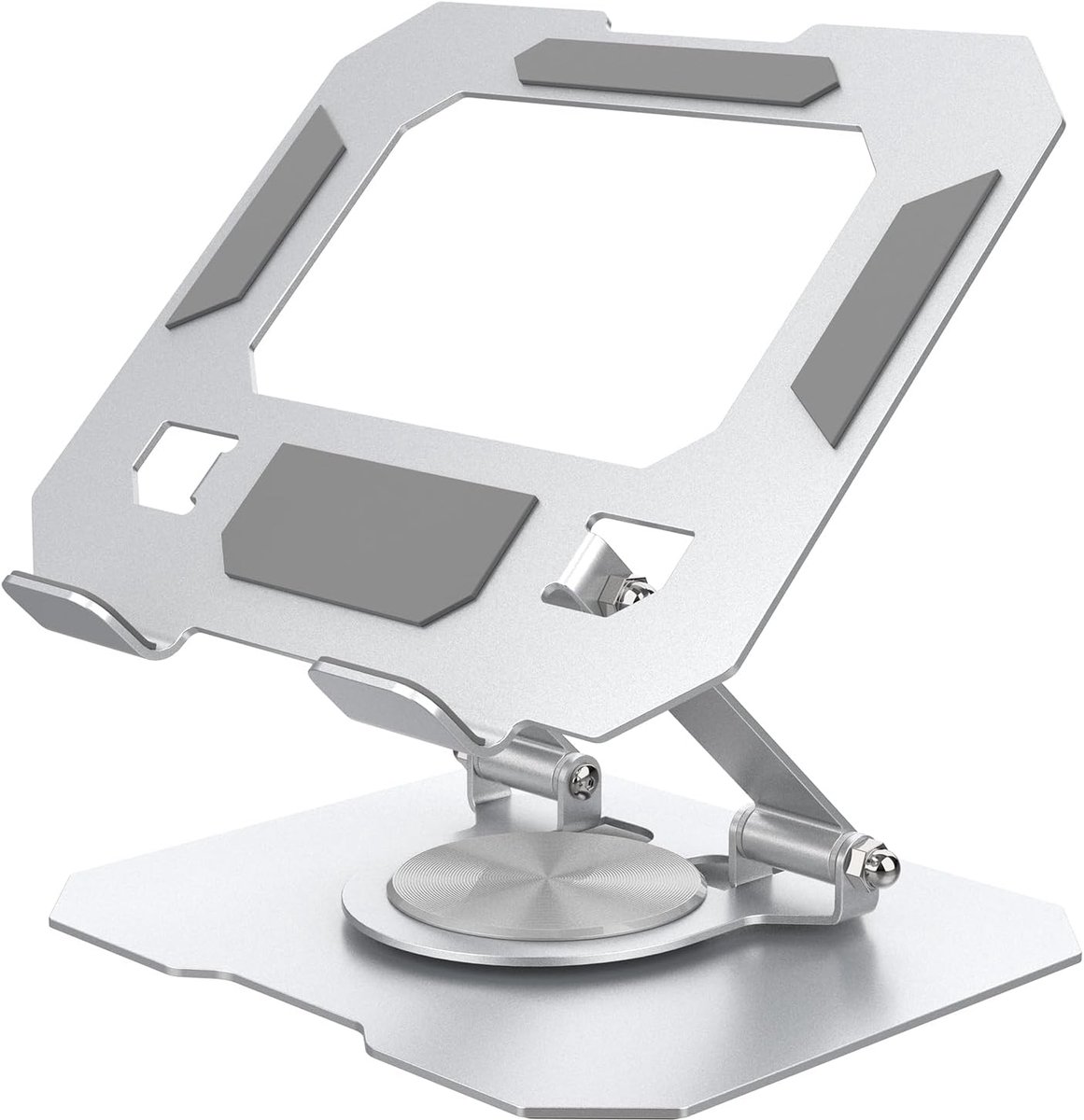 Tabletstandaard, 360° verstelbare iPad-standaard, opvouwbaar, past op iPad-standaard voor bureauroterende, draagbare monitorstandaard voor tablets/PS/mobiele telefoons/schakelaars en andere