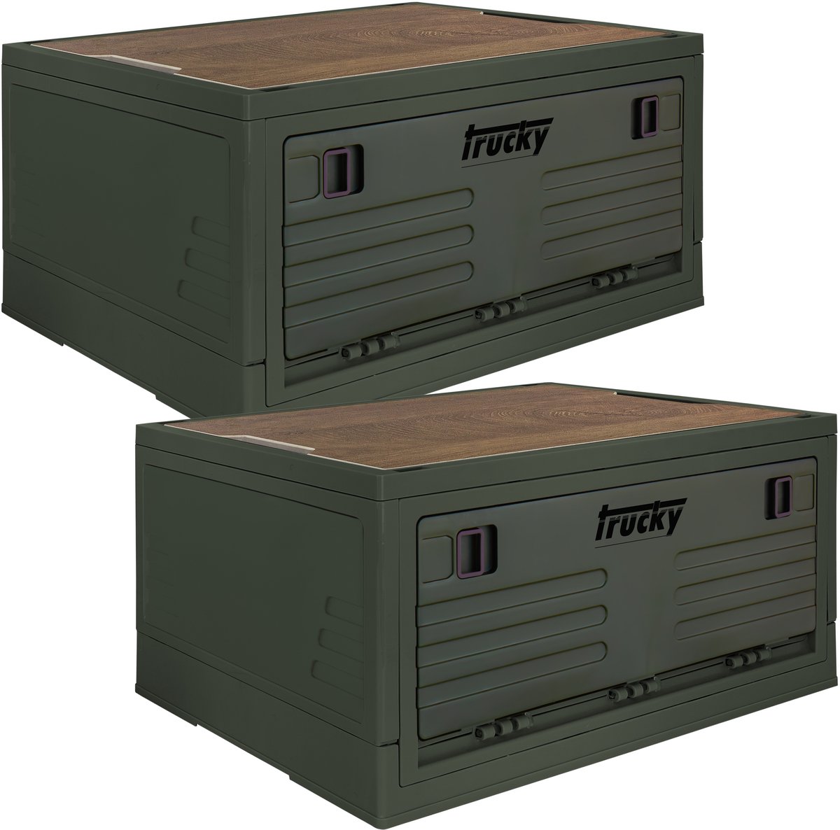 Opbergdoos, 35 L, camping, vouwdoos, opbergdoos met deksel, inklapbaar, opbergen, doos, 47 x 35 x 24 cm, beige, Trucky