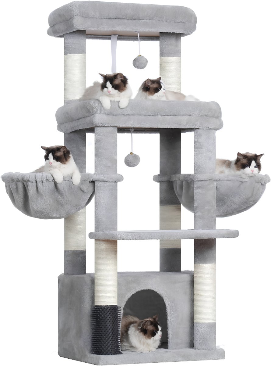 LNMsolutions® Krabpaal - Krabpaal voor Katten - Krabpalen - Grijs - 50cm x 40cm x 120cm