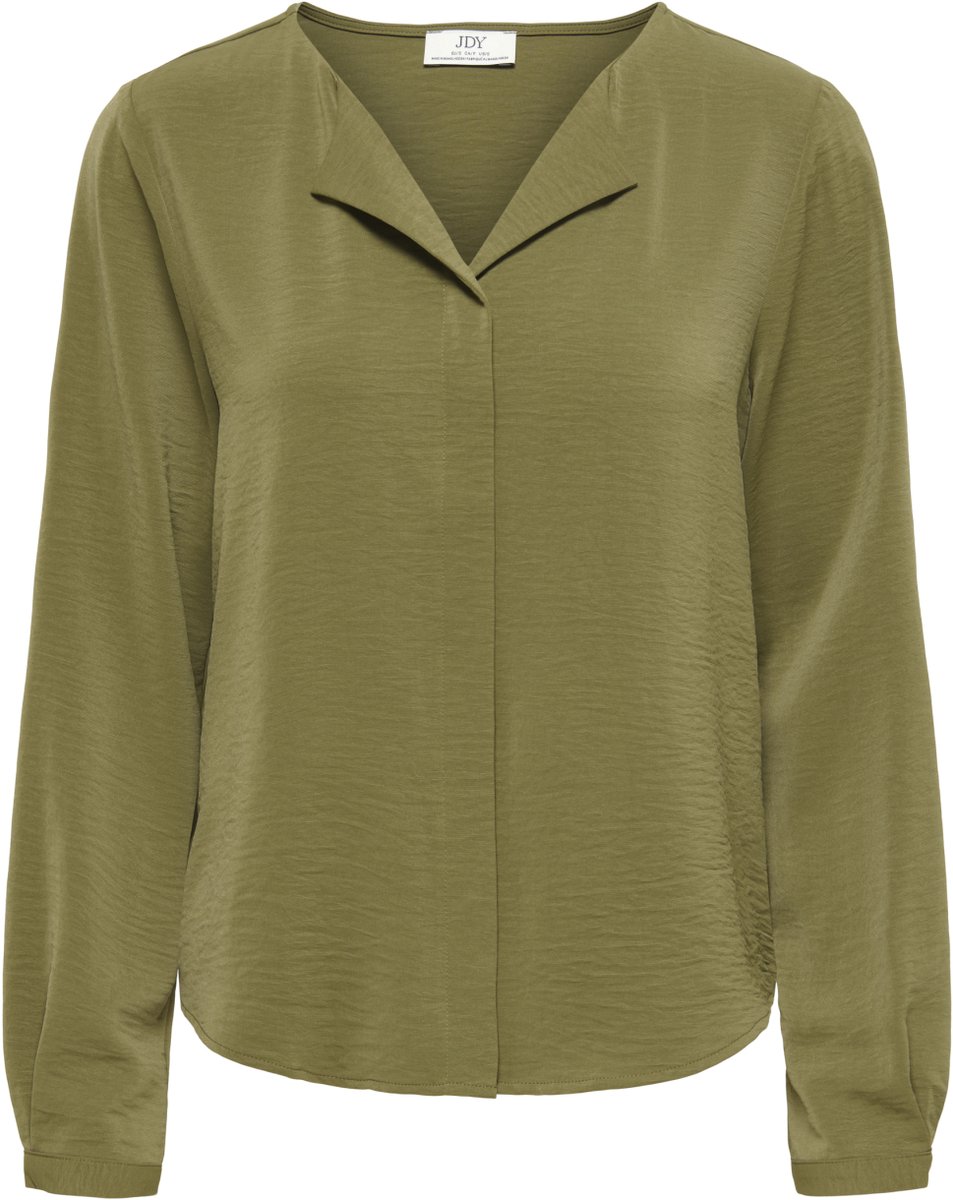 Jacqueline de Yong Blouse Jdyaya L/s Collar Shirt Wvn Noos 15380042 Dark Olive Dames Maat - L
