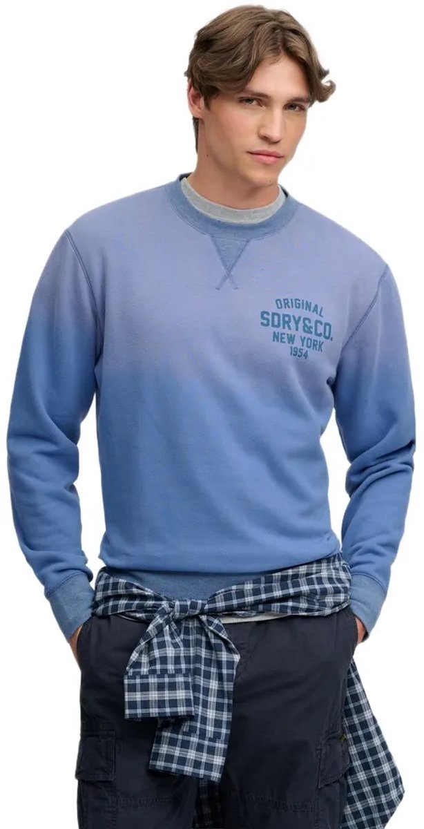 Superdry Block Text Crew Sweatshirt 2XL Man Blauw