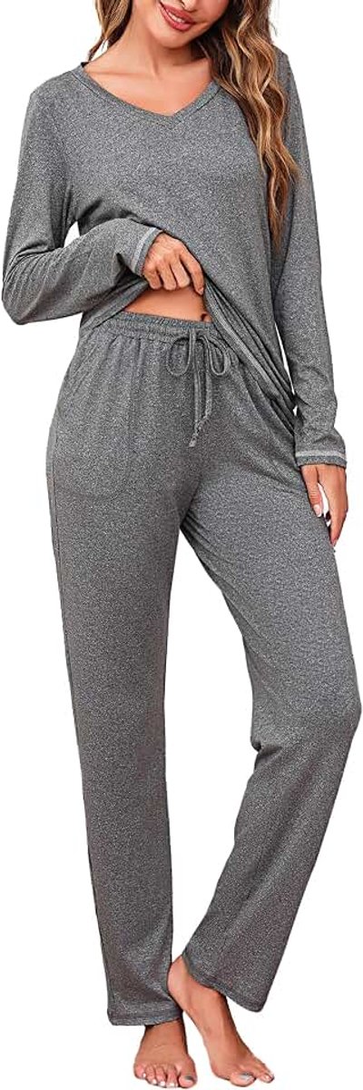 Pyjama dames katoen lange pyjama set nachtkleding set tweedelige sleepwear en pyjamabroek huispak vrijetijdspak