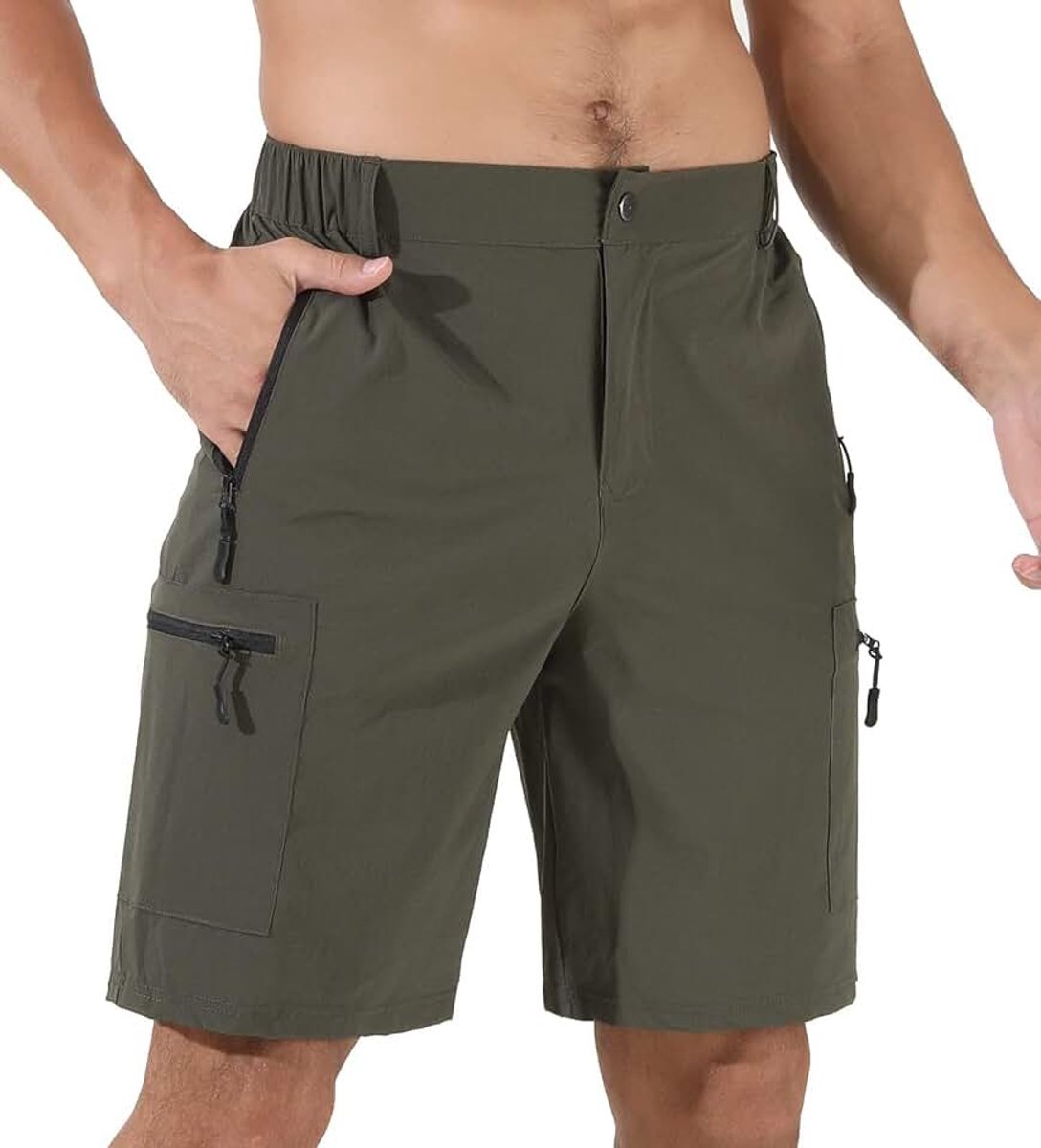 Shorts voor heren, outdoor, lichtgewicht, sneldrogende shorts, golf, wandelen, klimmen, vissen, korte broek met ritszakken