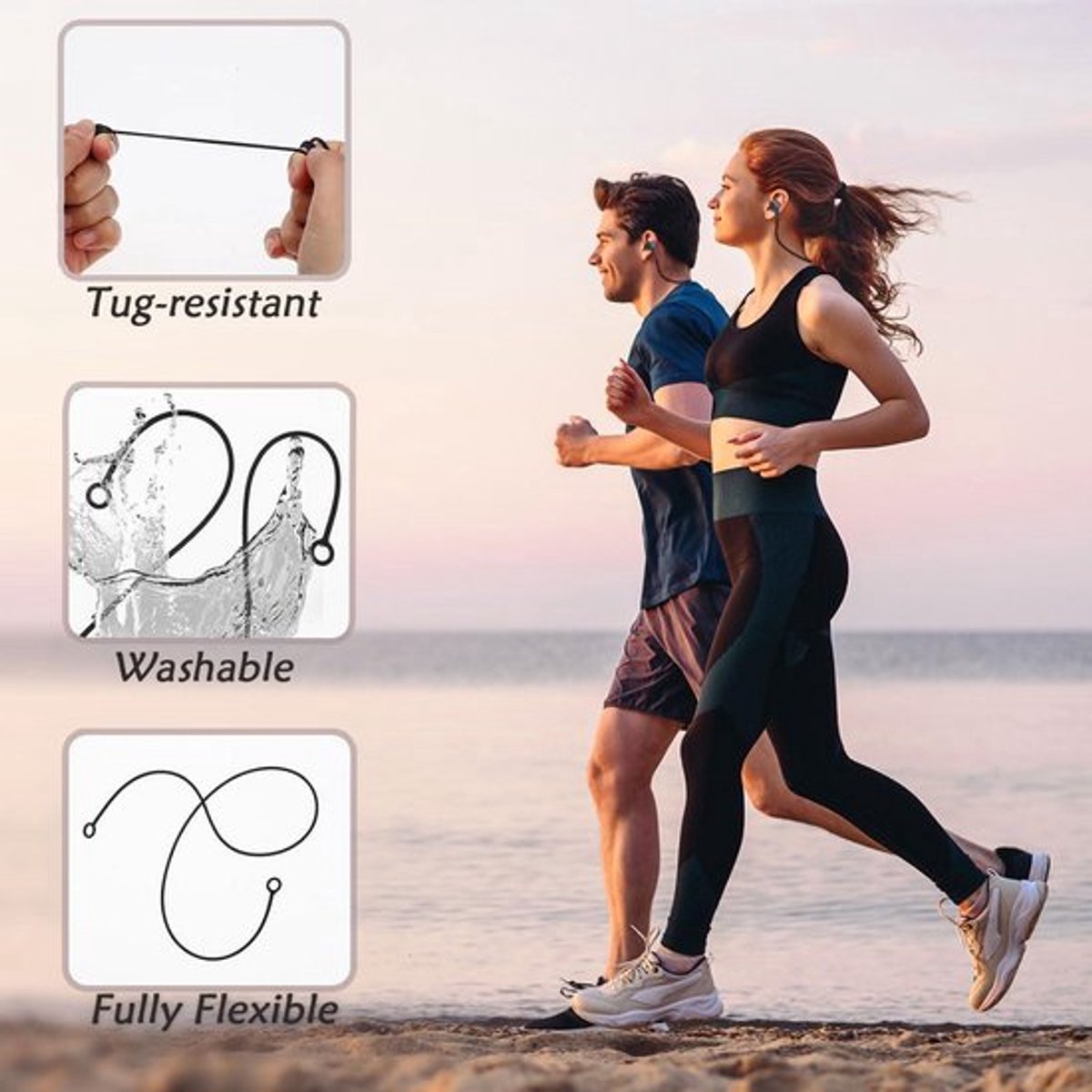 2 stuks siliconen connectorsnoer met verstelbare lanyard - Veiligheid en comfort met afneembare uiteinden