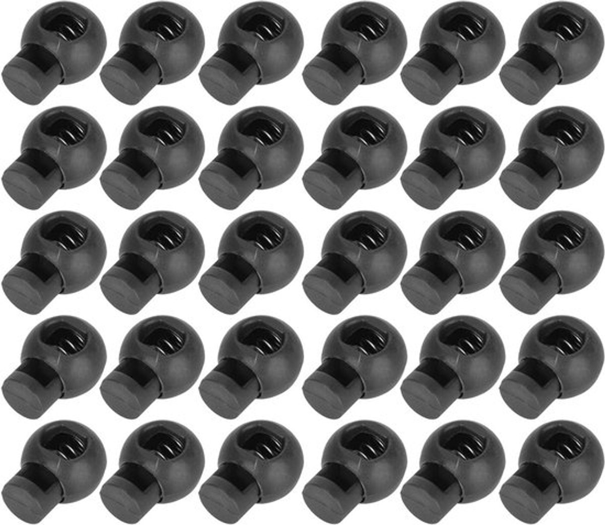 300 stuks koordsluitingen, bolvormige kunststof veerclip voor touwtjes en linten, ideaal voor paracord en trekkoorden