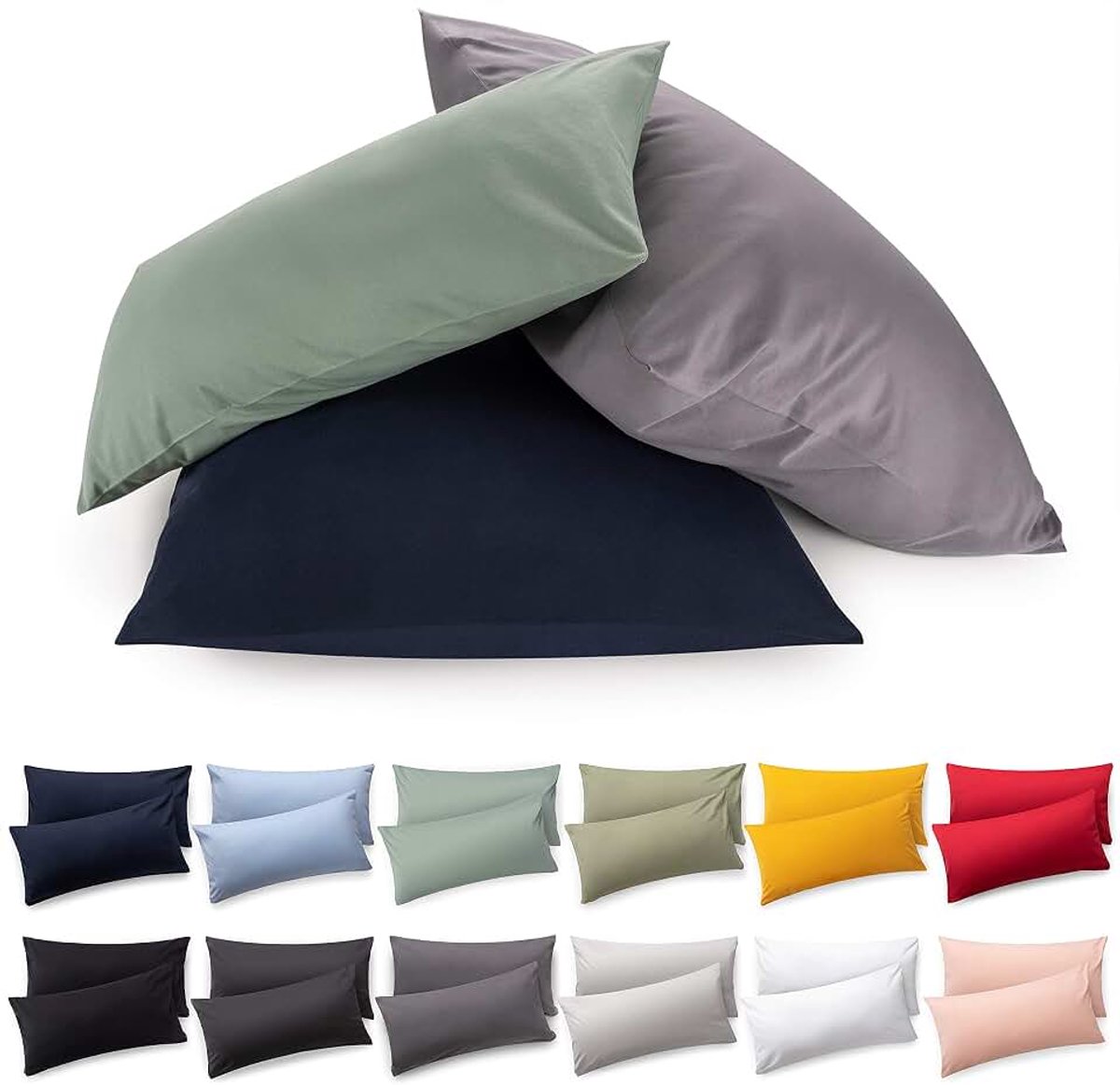 Kussenslopen 2-pack - 40 x 80 cm - Dusty Pink - Superzacht - Premium Jersey Kussensloop