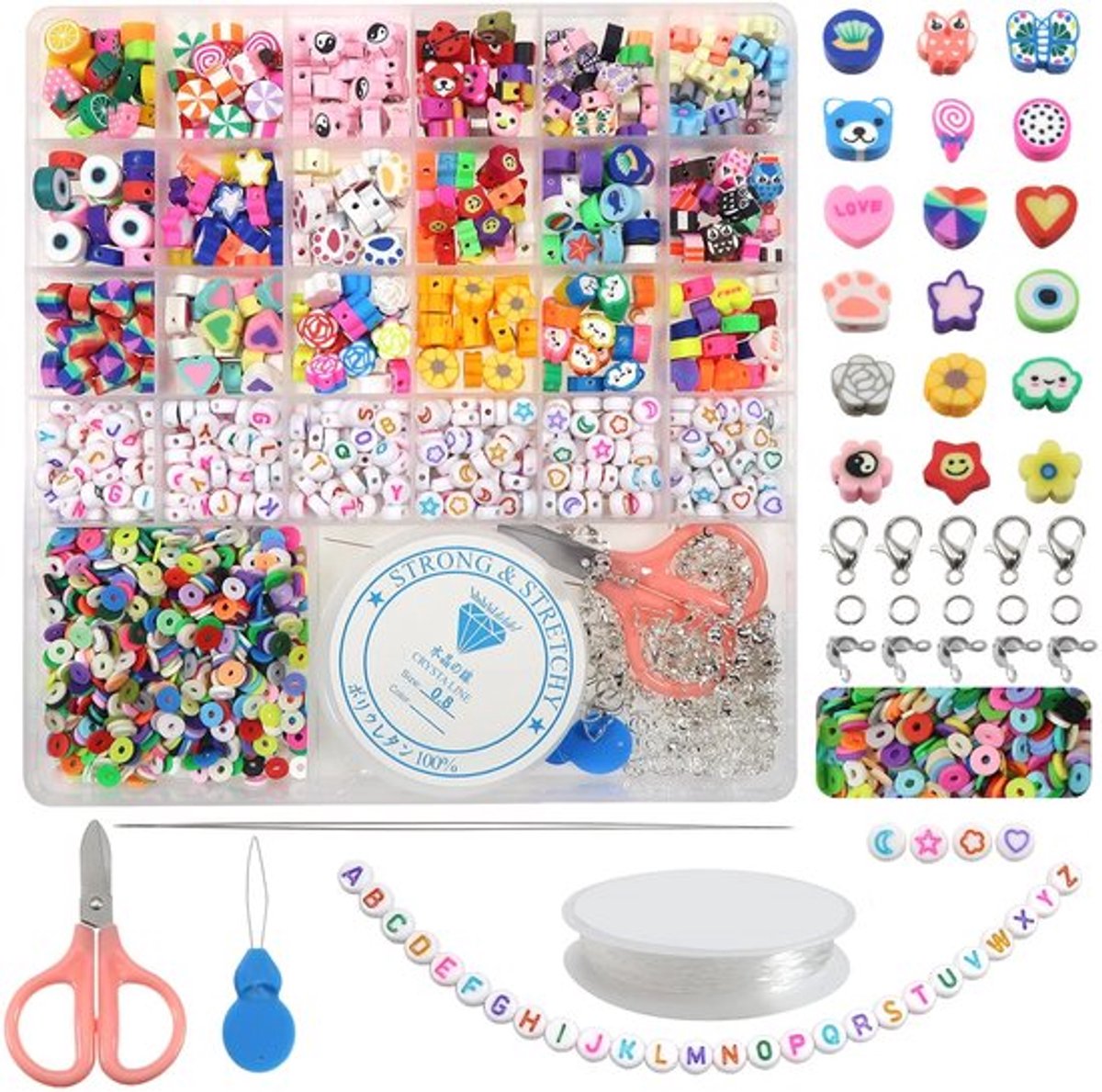 - Platte Kralen - Polymeerklei Patronen - 1320 Stuks - Kleurrijk - DIY Ketting Maken - Creatieve Sieradenset - Voor Volwassenen