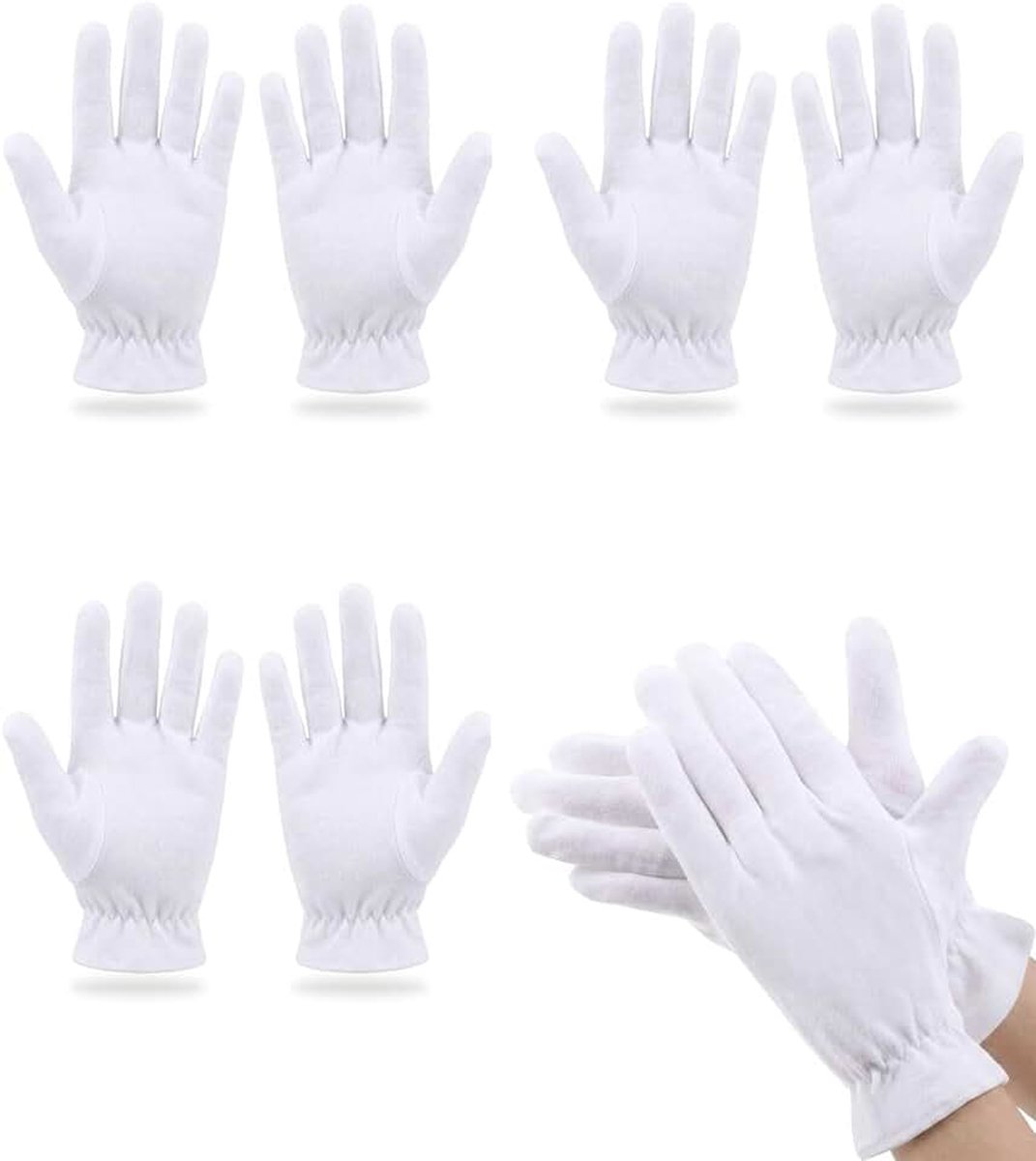 3 paar witte handschoenen, hydraterend, voor sieraden, activiteiten, lucht, katoen, hoge opslag, wit katoen, hydraterende handschoenen