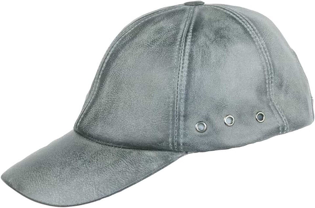 Jungle Grafton leren pet biker pet vrijetijdspet baseballpet, antraciet, Eén maat