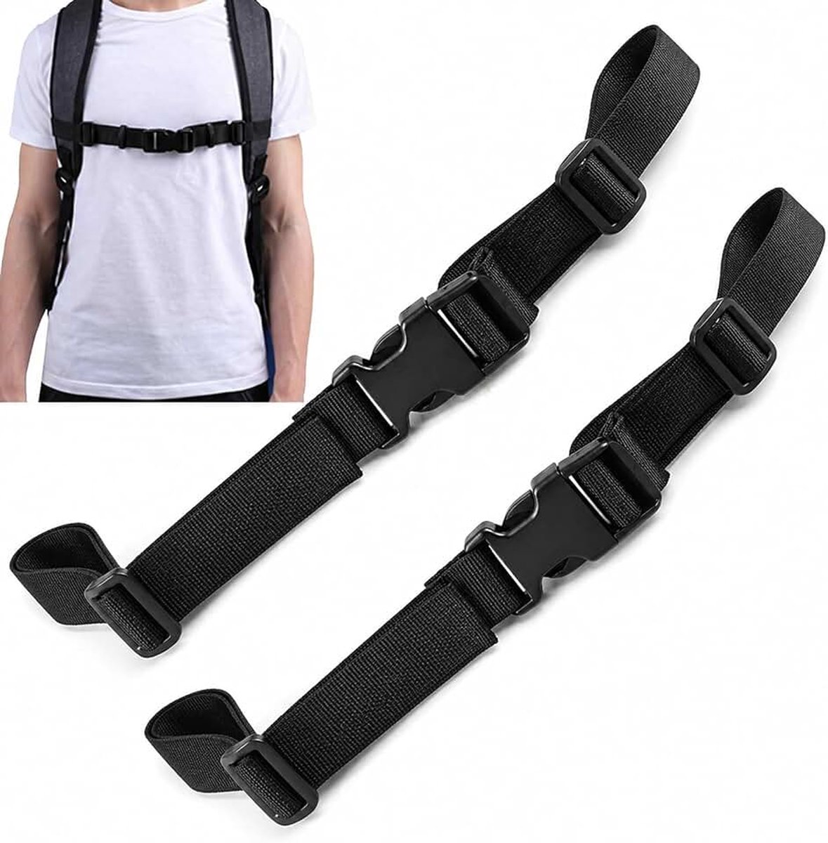 Borstriem, borstband voor schooltas, rugzak, borstband, rugzak voor kinderen, voor schooltas, duurzame borstband voor joggen, wandelen buiten (2 stuks)