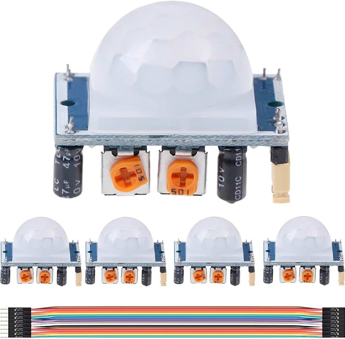 5 stuks, instelbare IR pyroelektrische infrarood bewegingssensor, bewegingsmelder, compatibel met Arduino en Raspberry Pi