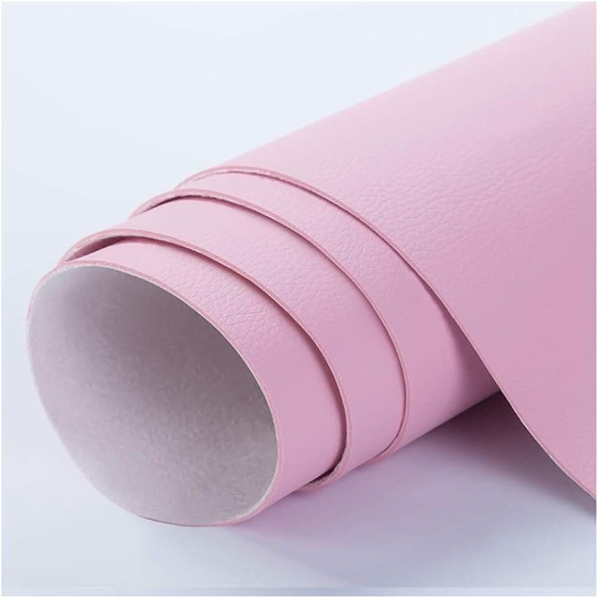 Stof Kunstleer Dubbelzijdig Litchi Grain Textuur Synthetisch Kunstleer Stof Vellen waterdichte stof voor Oorbellen Maken Naaimateriaal -Roze 1.38x6m