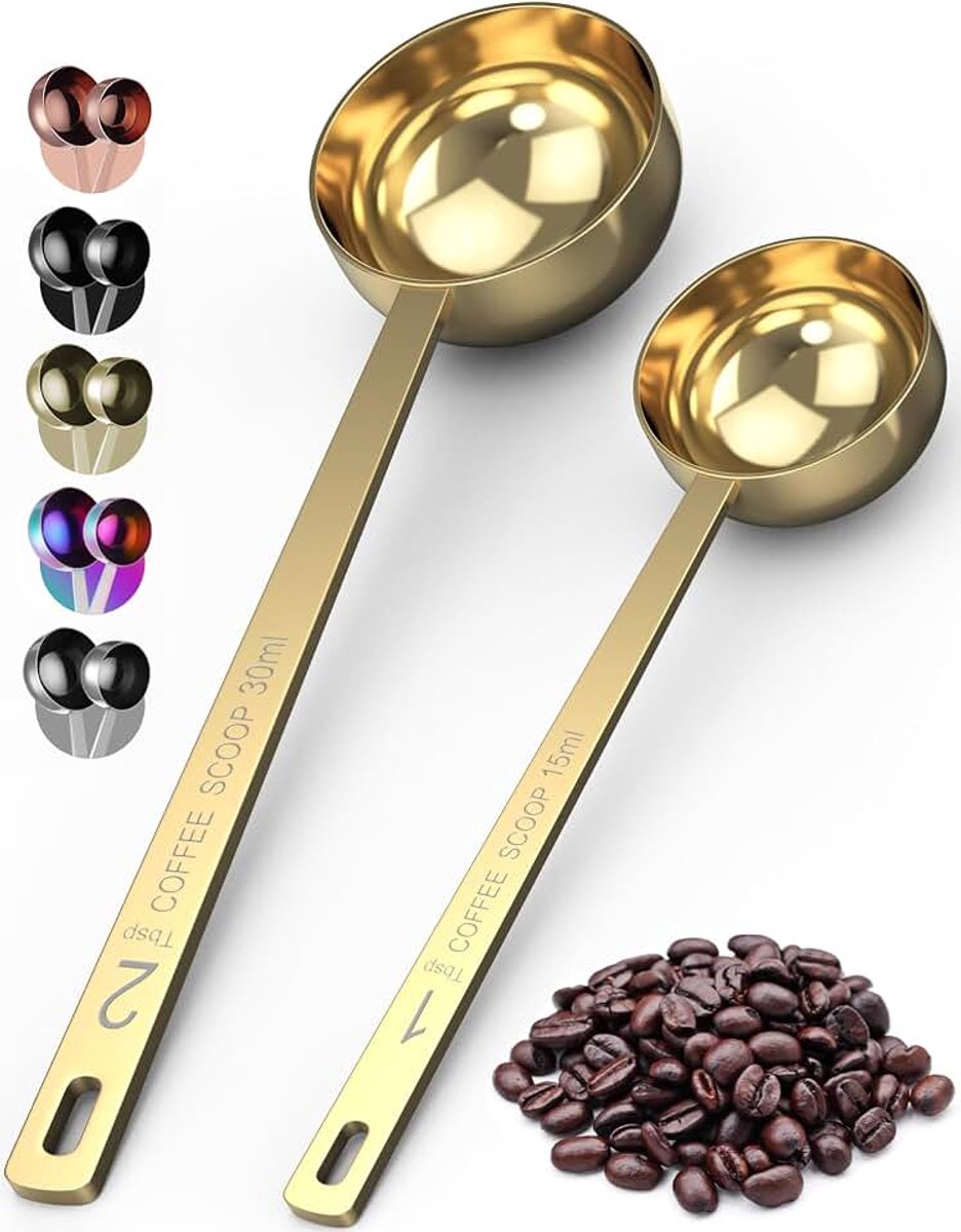 Cucharas Medidoras de Acero Inoxidable para Echar Café, Set de 2