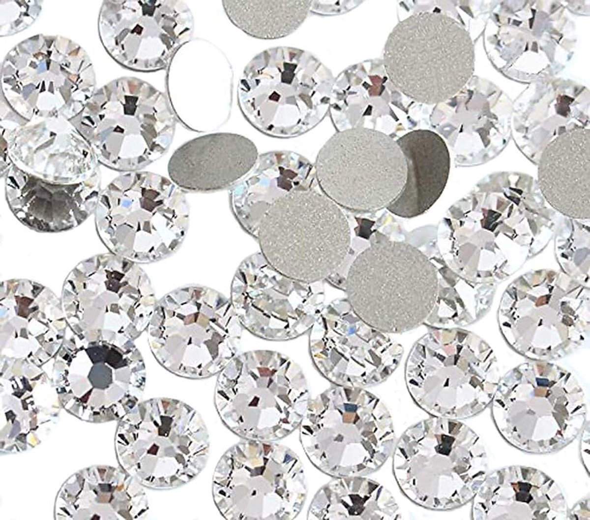 Platte achterkant strass niet-hotfix glazen edelstenen voor nail art, kleding, telefoonhoesjes, schoenen en doe-het-zelf ambachten 6,4 mm, SS30/288 stuks, Crystal