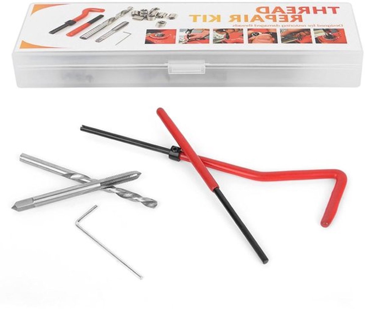 M4 Schroefdraadreparatieset, 25 stuks - Autodraadreparatie Kit met Metrische M4 Draadsnijset