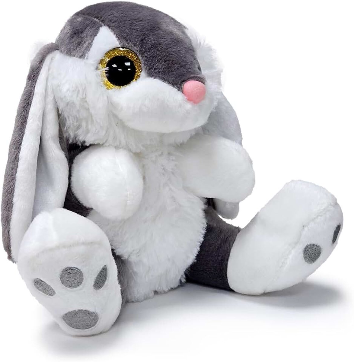 - Zittend konijntje van pluche - kwaliteit super zacht (grijs, 29 cm)