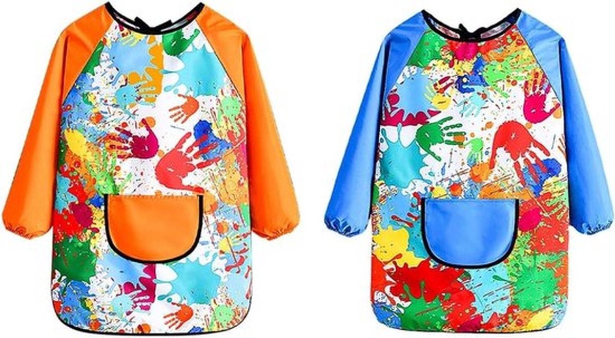 Kunst Schorten voor Kinderen van 7-12 jaar | Waterdicht Graffiti Schilderij Schorten met Lange Mouwen en Zakken | Voor Schilderen Ambachtelijke School - Set van 2 stuks