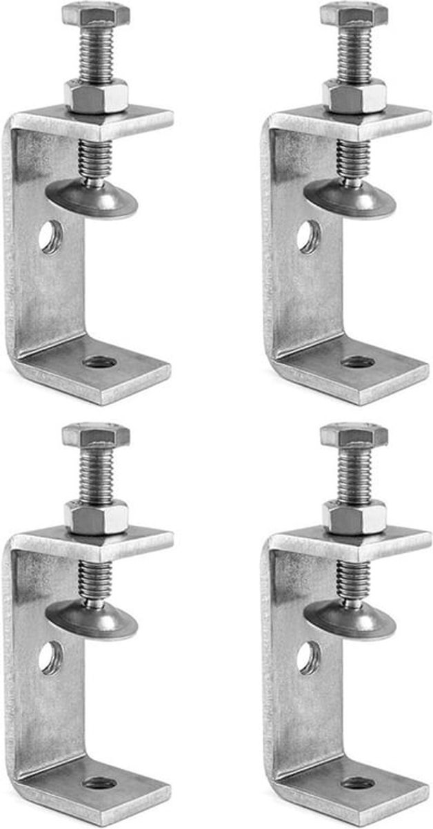 4-pack 304 RVS C-klemmen, Zware C-klemmen voor houtbewerking, lassen en meubelmakerij, Stijl 1