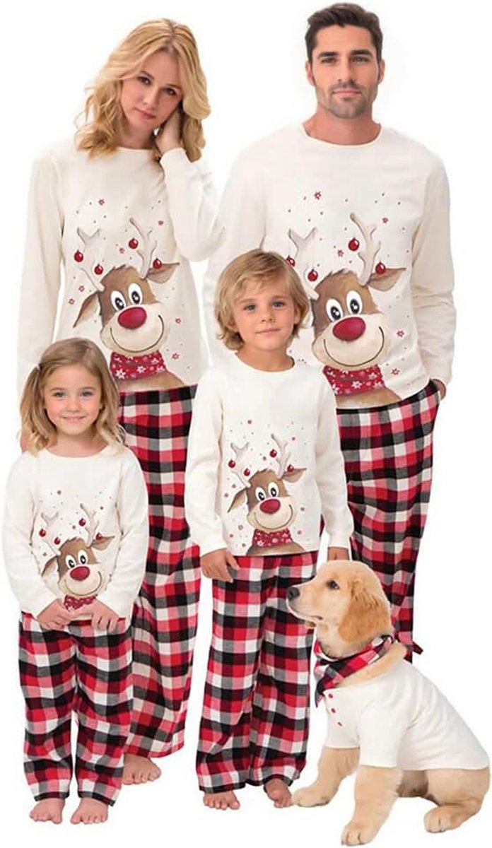 Pyjama's voor het gezin, nieuwjaarspyjama, nachtkleding, kerstkleding, pak voor papa, mama en kinderen