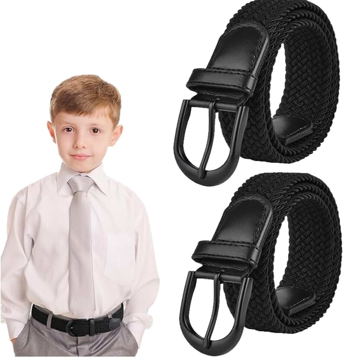 Flintronic Riem voor jongens en meisjes, elastische gevlochten riem