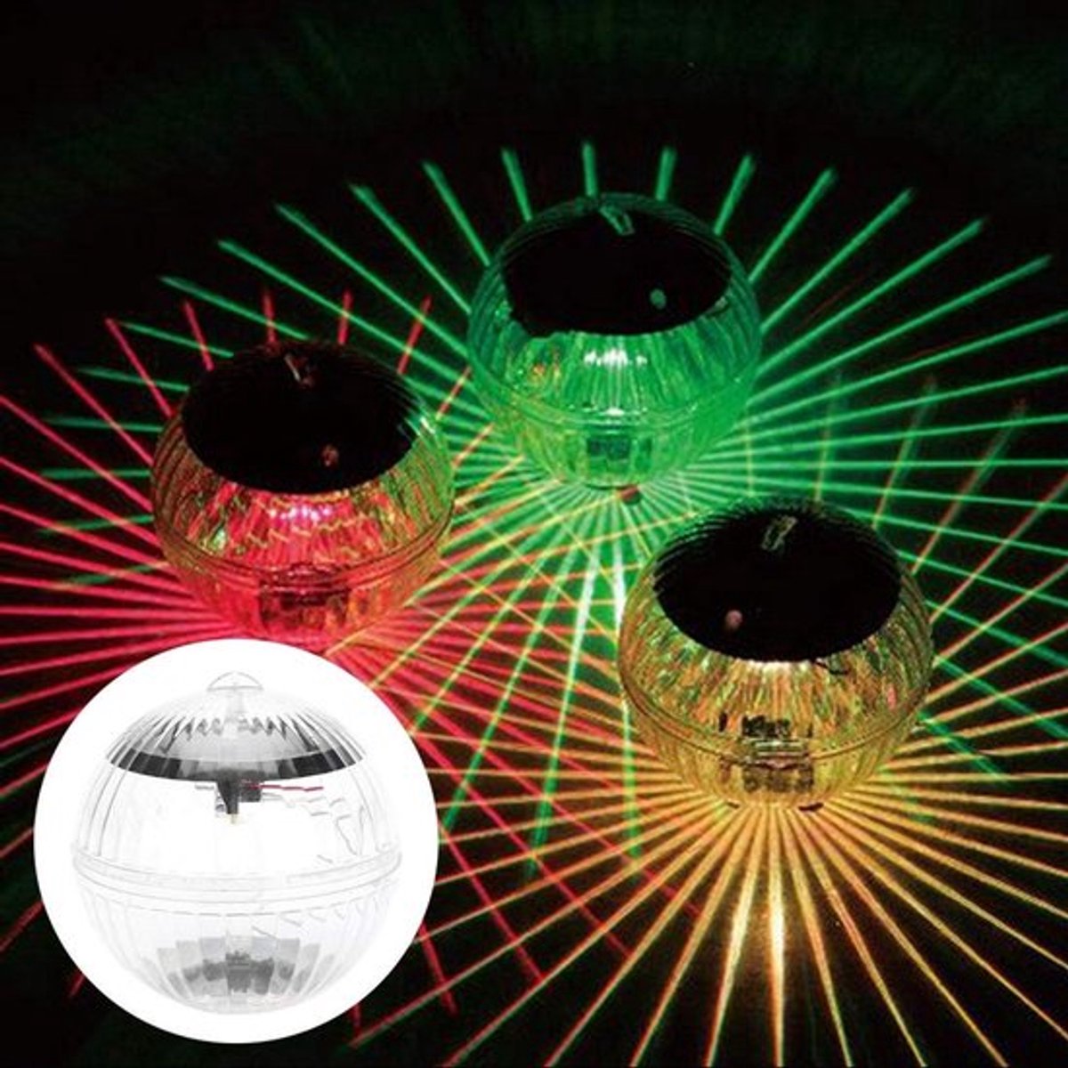 - Zonne-zwembad - Waterdichte zonlicht lamp - Energiebesparend - Multi color - Drijvende bal lamp - Buiten verlichting - Tuin decoratie