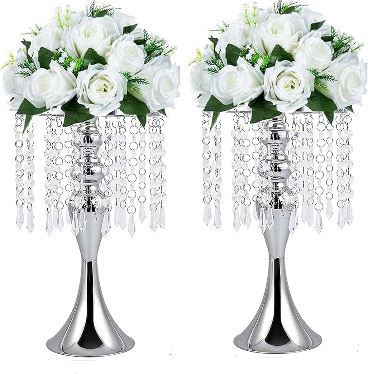 Centerpiece vazen, toonaangevende standaards, acryl kristallen kroonluchter staat voor decor, verloving, jubileumfeesten