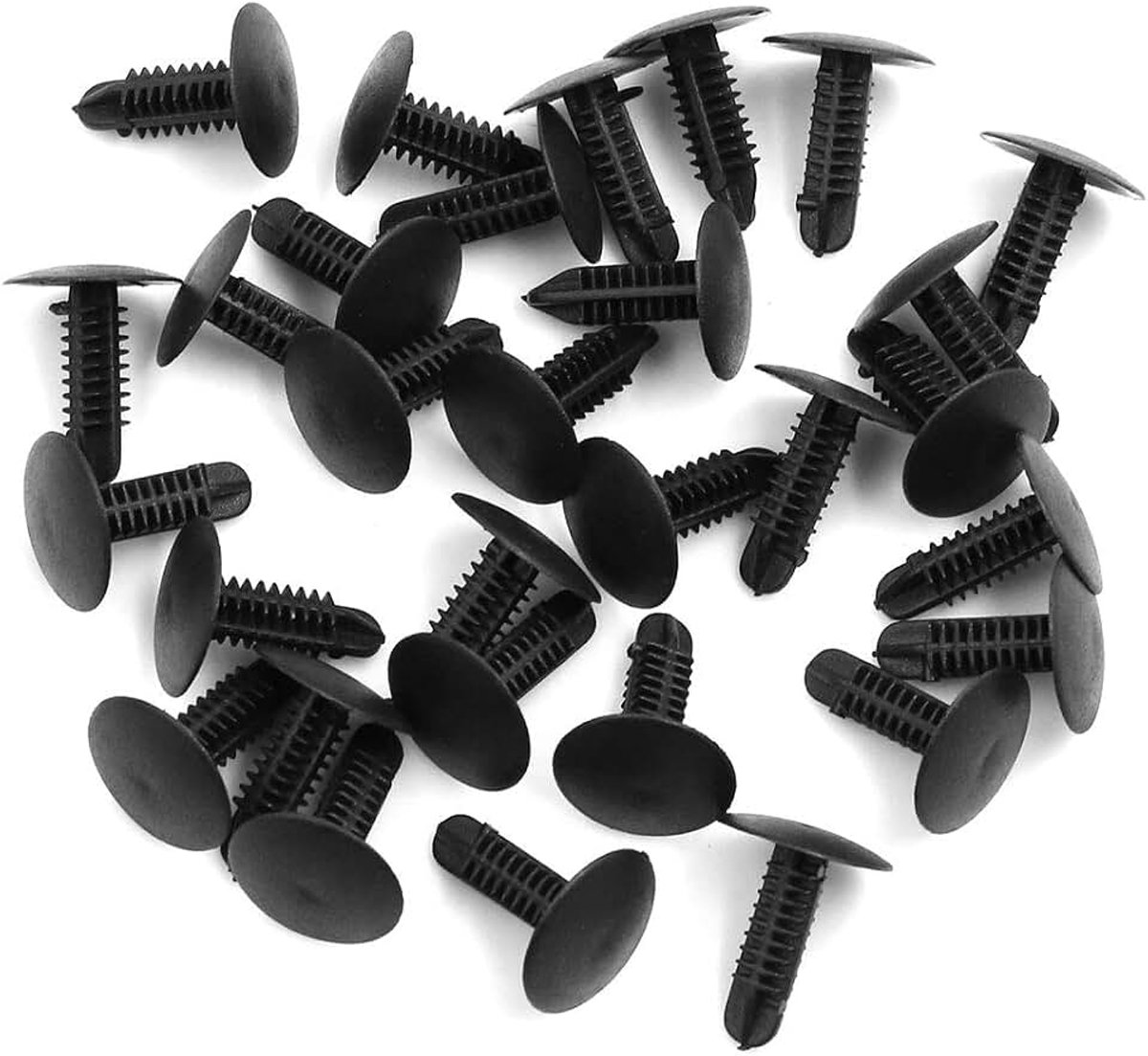 Sourcing map 30 x bevestigingsklinknagels van kunststof, zwart, 5 mm, gat voor autodeurbekleding