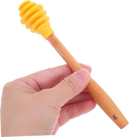 Honing Roerstaafjes - Honingdippers Roerhulp - Drankjes Roeren - Stevig Hout Siliconen - 16.5 cm - Diverse kleuren van Merkloos — afbeelding 5