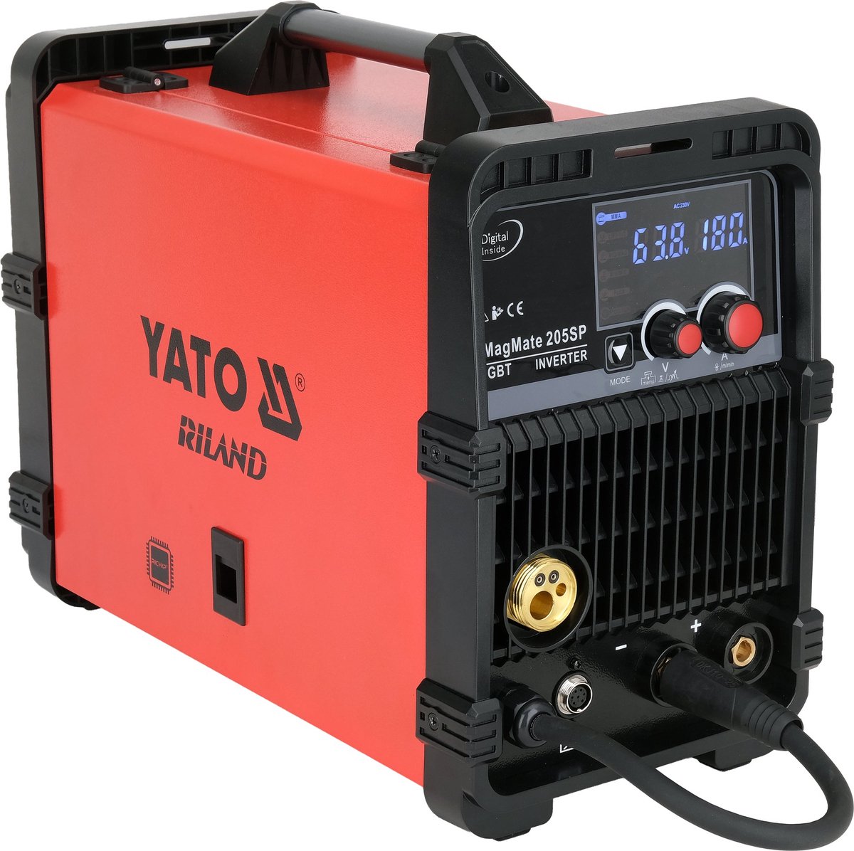 YATO MagMate 205SP Inverter Lasapparaat YT-81401 – 200A – MIG-MAG / FLUX / TIG Lift / MMA – Met Slimme RICHIP Microprocessor – Inclusief MIG-Fakkel & Massakabel