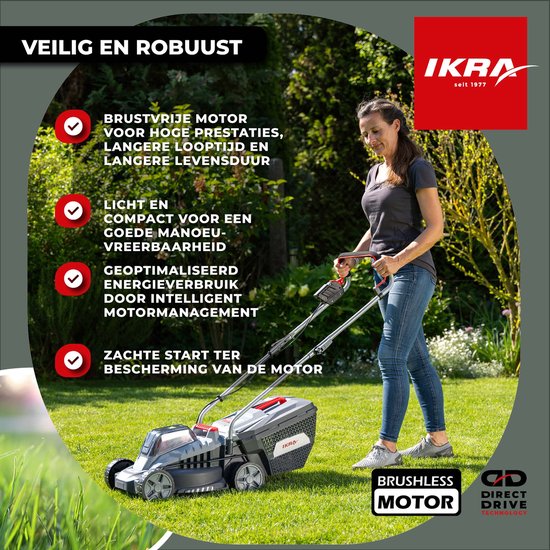 IKRA Bosch 36 V accu-grasmaaier IB-LM 33 voor gazons tot circa 250 m² – inclusief 36V accu (2,0 Ah) en oplader — afbeelding 2