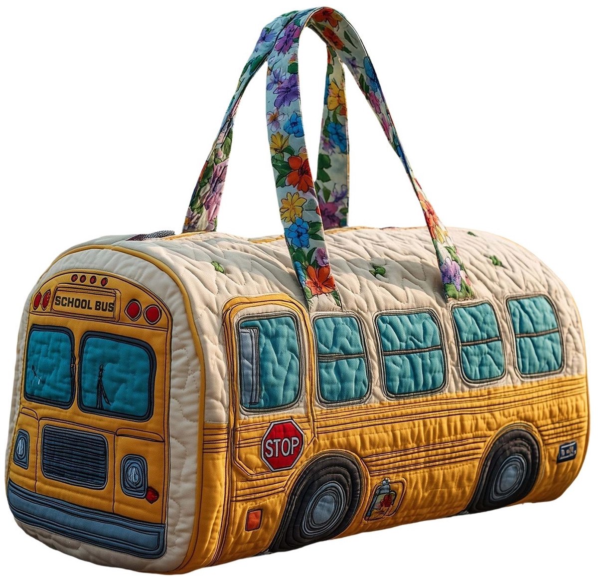 Textielen tas, retro bloemenprint in 3D-stijl, boho-stijl voor reizen en sport, meerkleurig, groot (18 x 9 x 9 inch)，25 modellen