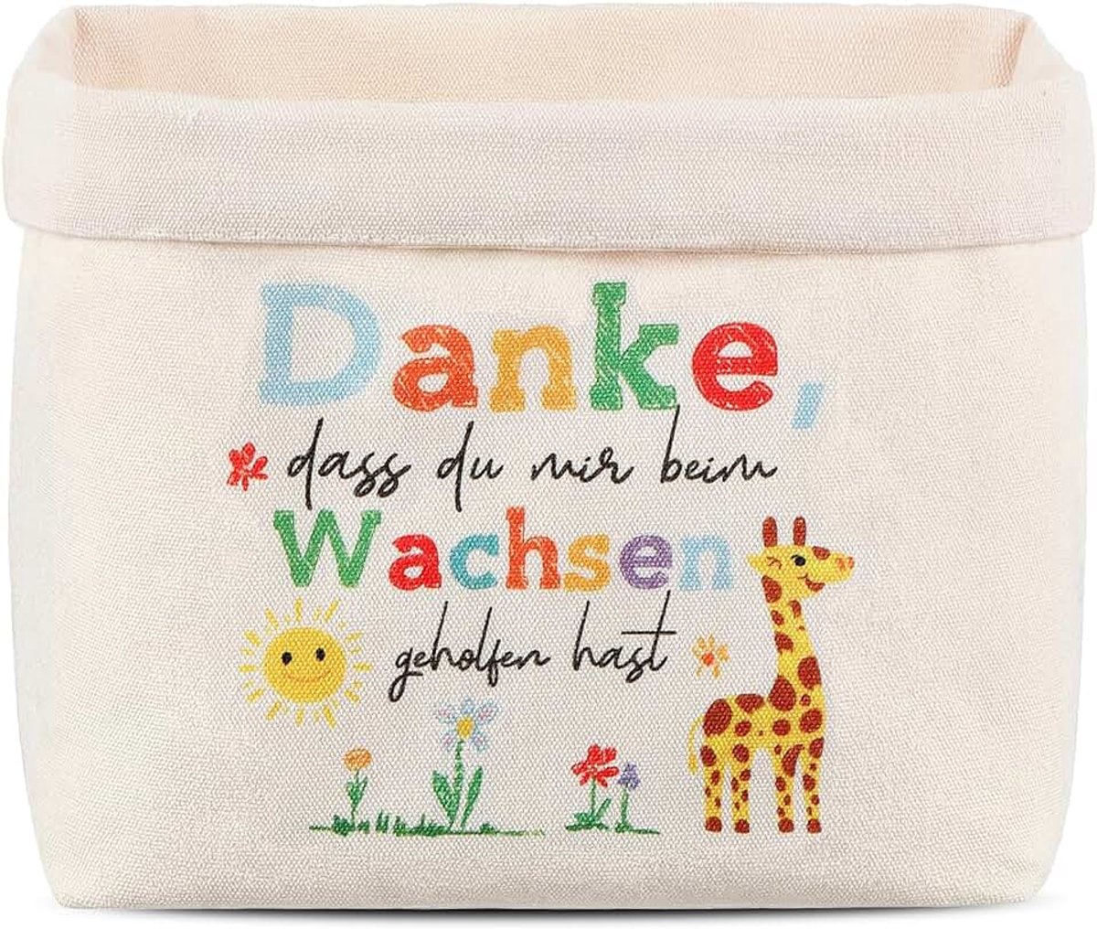 Broodmand Van Stof Lege Geschenkmand Bedankt Geschenkverpakking(Giraffe, Danke, dass du mir beim Wachsen geholfen hast)