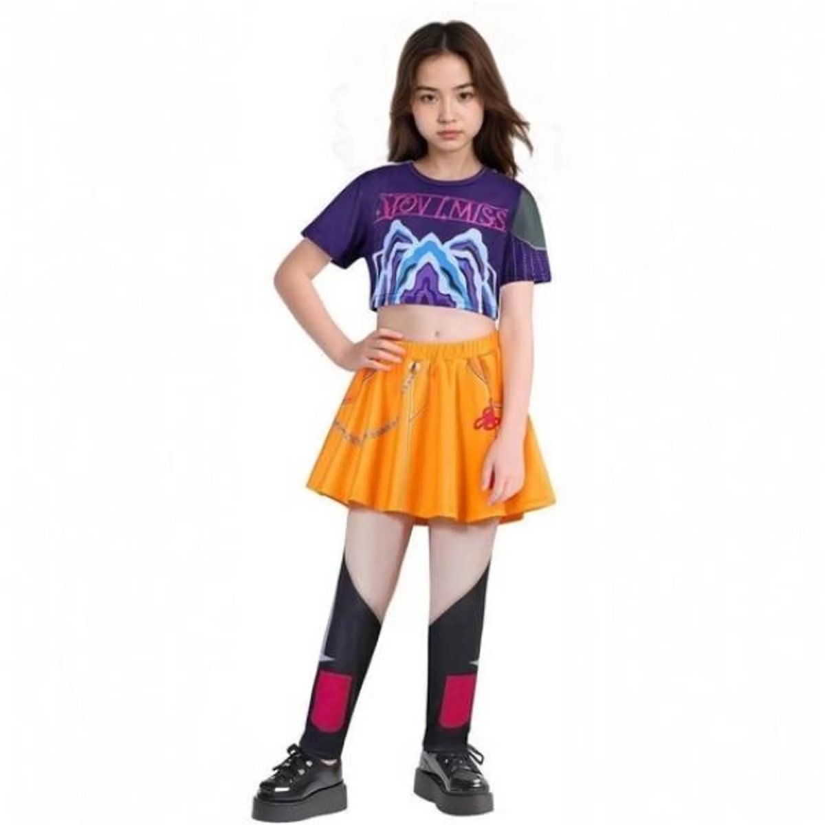 Casalora Kinder Game Kostuum - Demon Hunters Costume Mira Verkleed Jurk Set - Carnavalskleding - Kpop - Cadeau Meisje - 130cm