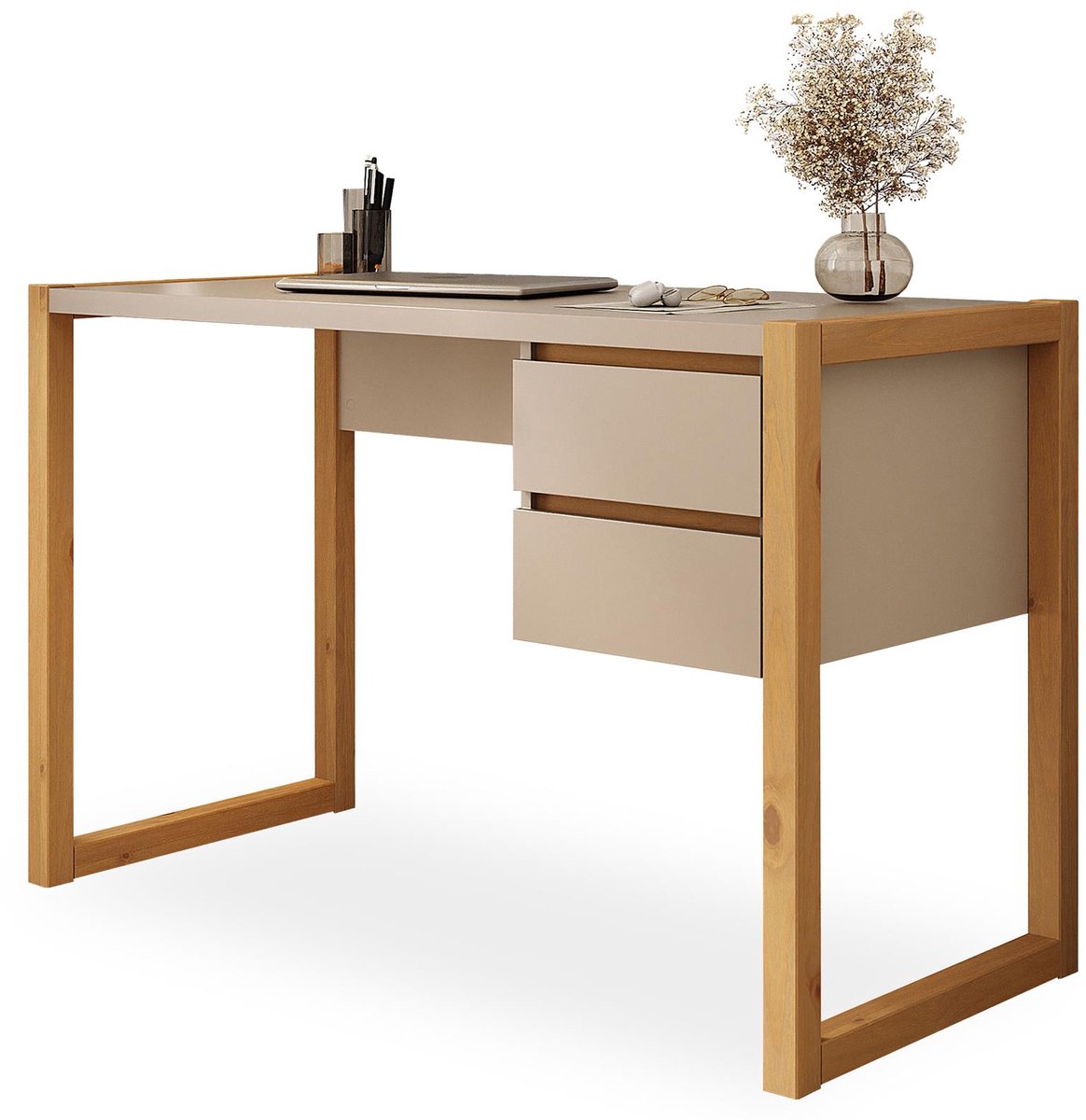 Bureau BELINDA met twee lades – kasjmier/eiken